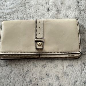 HOBO Cream Leather Wallet